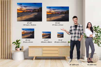 Oceanfront Oasis: Buildings by the Beach in Puerto Peñasco Wall Art Mexico Seascape Print