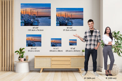 Puerto Peñasco Fishing Boats - Nautical Canvas Print | Vibrant Harbor Scene Wall Art