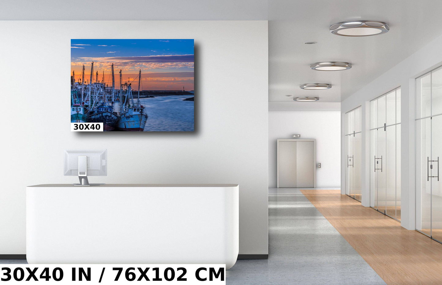 Puerto Peñasco Fishing Boats - Nautical Canvas Print | Vibrant Harbor Scene Wall Art