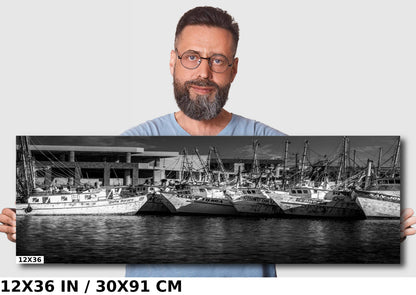 Fishing Boats Wall Art – Nautical Canvas Print of Rocky Point Harbor Boats