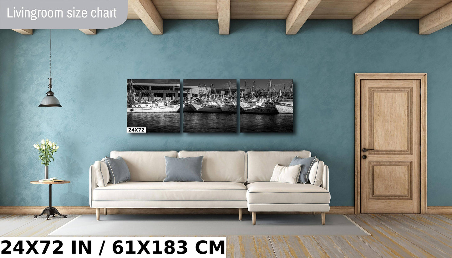 Fishing Boats Wall Art – Nautical Canvas Print of Rocky Point Harbor Boats