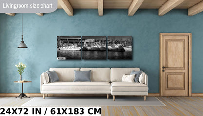 Fishing Boats Wall Art – Nautical Canvas Print of Rocky Point Harbor Boats